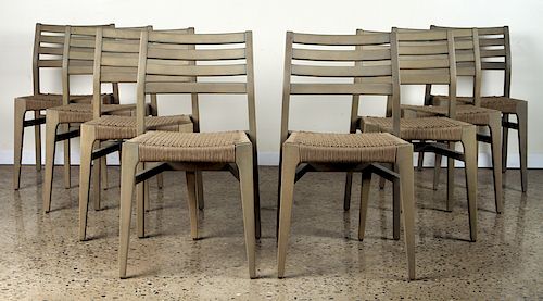SET 8 WOOD PATIO DINING CHAIRS 38ae38