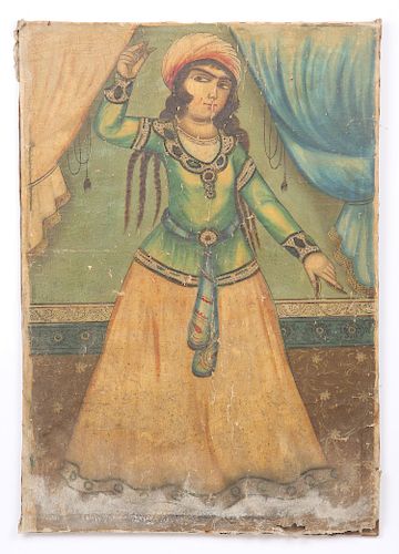 ANTIQUE PAINTING OF PERSIAN DANCERAntique