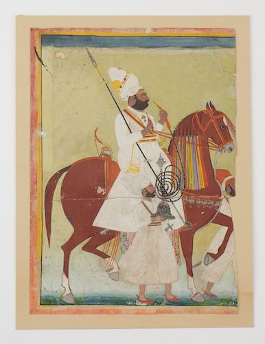 INDIAN MINIATURE PAINTING OF AN