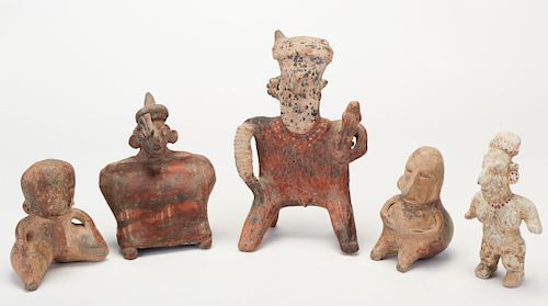 GROUP OF 5 PRE COLUMBIAN NAYARIT POTTERY