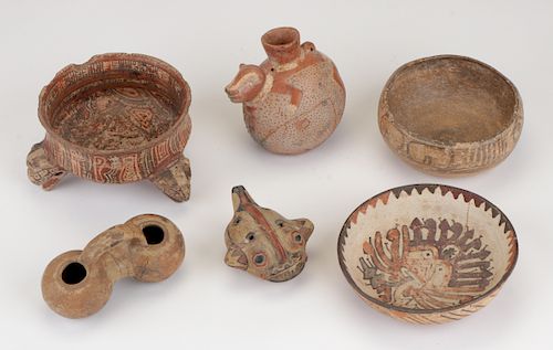 GROUP OF 6 PRE COLUMBIAN POTTERY 38aefc