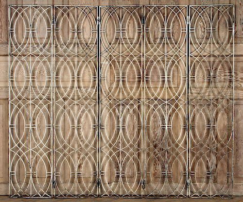 FIVE PANEL WROUGHT IRON ROOM DIVIDER