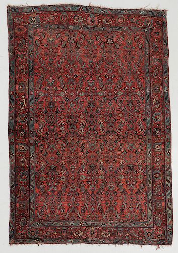 ANTIQUE BIDJAR RUG, PERSIA: 4'10''