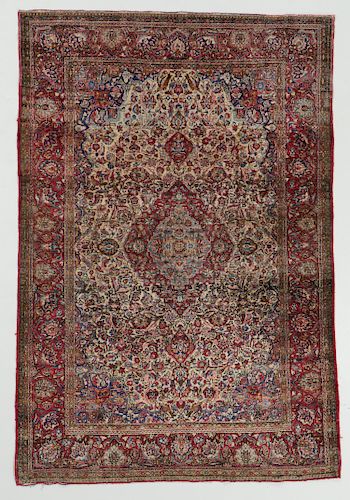 ANTIQUE SILK KASHAN RUG, PERSIA: