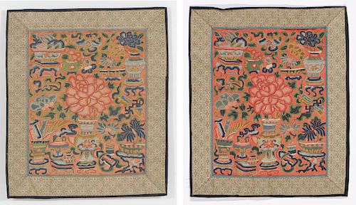 2 ANTIQUE CHINESE SILK EMBROIDERIES  38affb