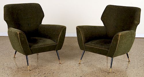 PAIR ITALIAN UPHOLSTERED CLUB CHAIRS 38aff6