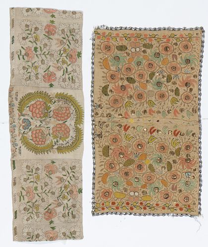 2 ANTIQUE OTTOMAN SILK EMBROIDERIES2 38b006