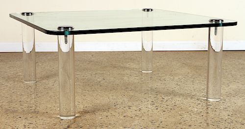 GLASS LUCITE COFFEE TABLE MANNER