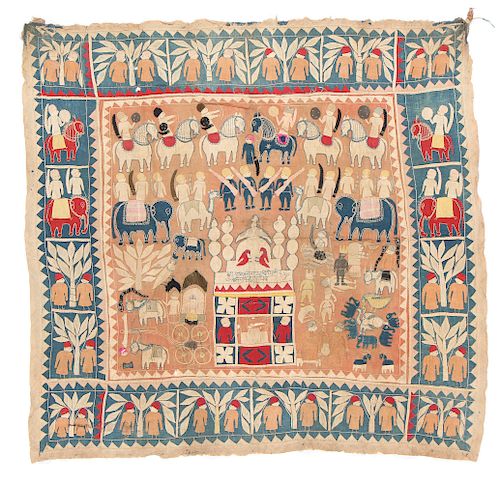 INDIAN KANDURI CEREMONIAL CLOTH,