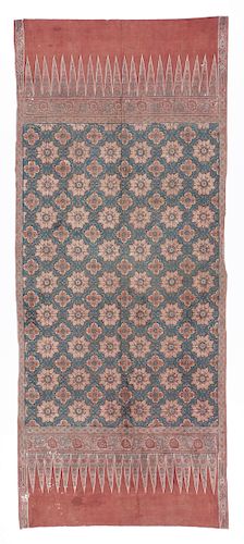 19TH C INDIAN BLOCK PRINTED AND 38b039