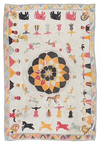 ANTIQUE KANTHA QUILT, WEST BENGALAntique