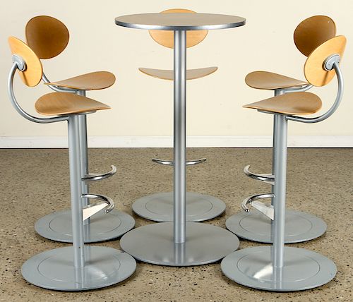 6 PC. MAPLE CHROME STEEL BISTRO