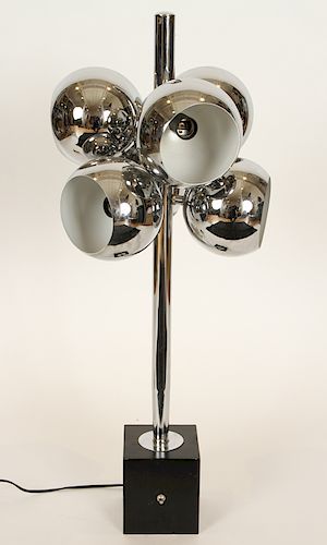 CHROME TABLE LAMP MOLECULE BASE