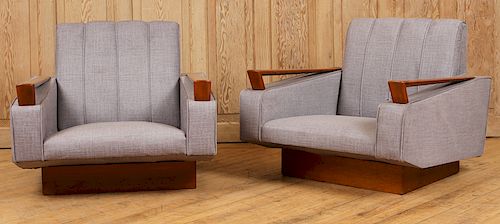 RESTORED PAIR LOUNGE CHAIRS ANGLED 38b098