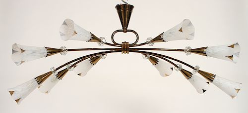 BRONZE AND CRYSTAL FRENCH CHANDELIER 38b0f3