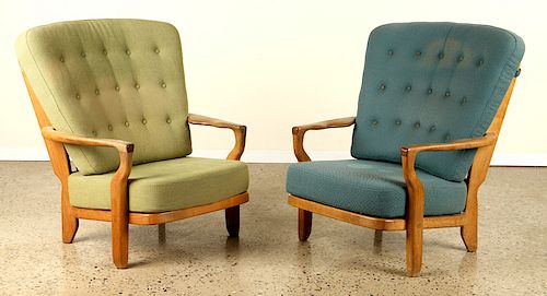PR FRENCH OAK ARMCHAIRS BY GUILLERME