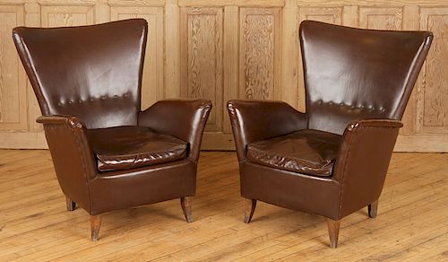 PAIR ITALIAN CLUB CHAIRS MANNER