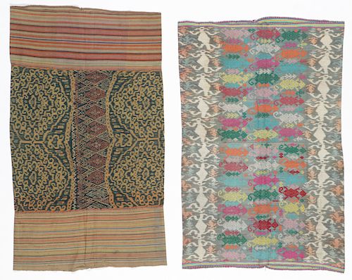 2 WEST TIMOR SARONGS WITH IKAT