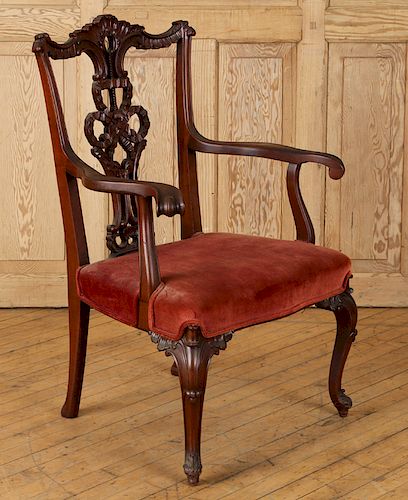 CHIPPENDALE STYLE CARVED MAHOGANY