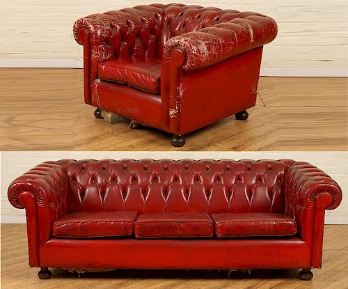 LEATHER CHESTERFIELD SOFA WITH 38b286