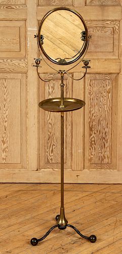 19TH CENTURY BRASS SHAVING STAND ADJUST.