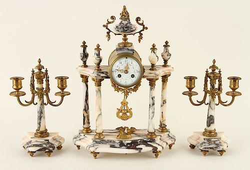 FRENCH LOUIS XV STYLE MANTLE CLOCK &