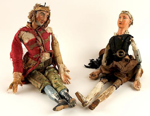 LOT OF TWO 19TH C ITALIAN MARIONETTE 38b35a