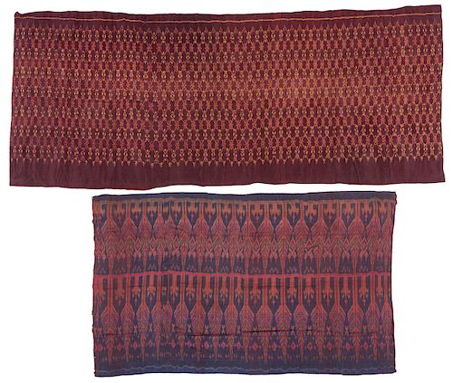 TWO EARLY 20TH C IKAT TEXTILES  38b375