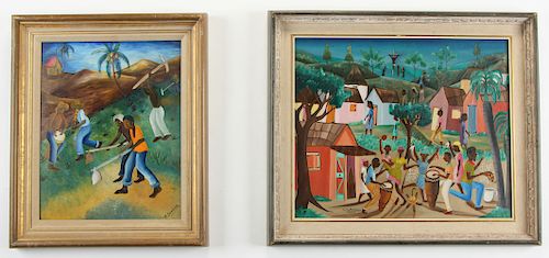 TWO HAITIAN PAINTINGSTwo Haitian 38b3f6