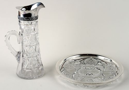 AMERICAN CRYSTAL SILVER MOUNTED