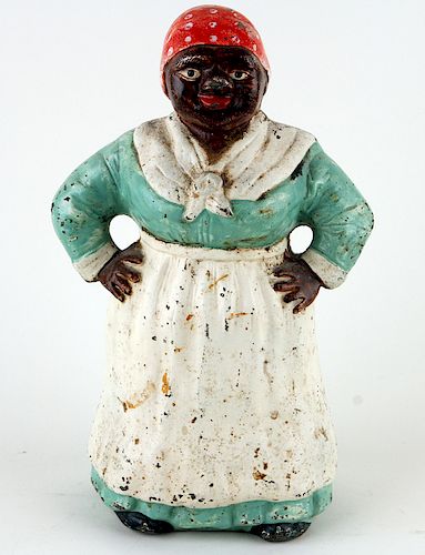 PAINTED CAST IRON AUNT JEMIMA DOORSTOP 38b42d