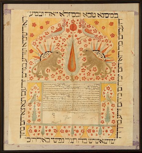 JUDAICA 19TH CENT PERSIAN KETUBAH 38b43a