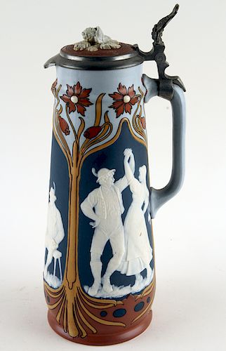 GERMAN METTLACH BEER STEIN 2757 38b46a