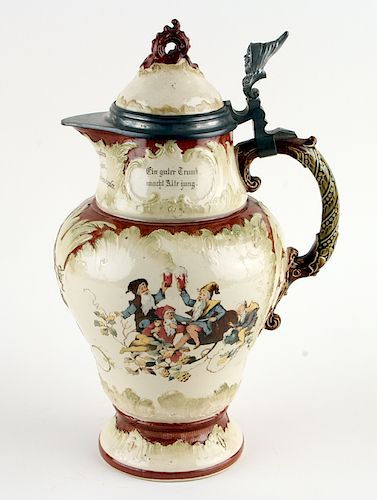 GERMAN METTLACH LIDDER BEER STEIN 38b494