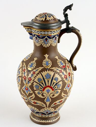 GERMAN METTLACH LIDDED BEER STEIN