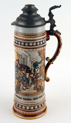 GERMAN METTLACH BEER STEIN #1578 GERMAN