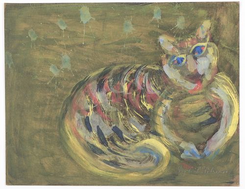 SYBIL GIBSON (1908-1995) "CAT WITH