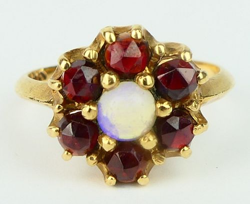 VINTAGE 14KT LADIES GARNET MOONSTONE 38b5fd