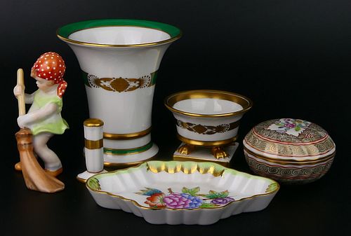 HEREND 6 PIECES OF PORCELAIN 38b60b