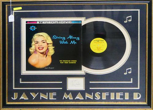 JAYNE MANSFIELD AUTOGRAPH W ALBUM FRAMEDJayne