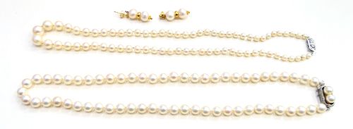 LOT NATURAL PEARL ITEMS 2 NECKLACES 38b629