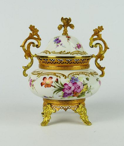 FRENCH SEVRES GILT METAL MOUNTED