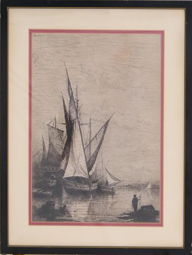 SIGNED APPIA SAILBOAT ANTIQUE INK