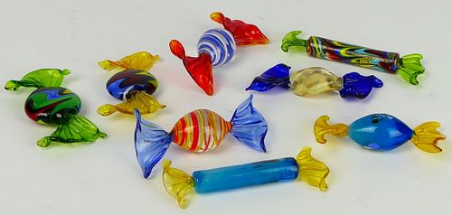 LOT OF 8 PIECES MURANO GLASS CANDYAll