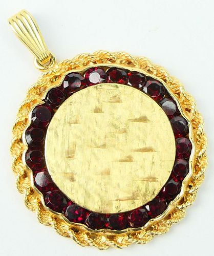 HEAVY 14KT Y GOLD PENDANT WITH