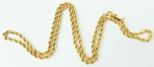 14KT YELLOW GOLD ROPE CHAIN NECKLACEMeasures 38b69b