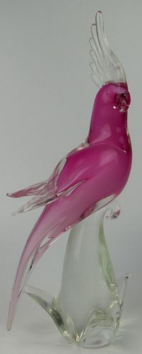 LARGE MURANO PINK COCKATOO BY PUCCINIMeasures 38b6bb