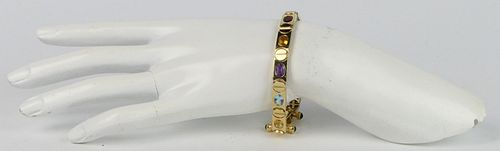 14KT Y GOLD GEM STONE BRACELET