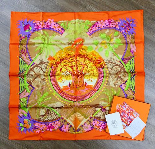HERMES 2010 SCARF WITH BOX AND