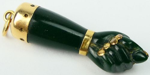 14KT Y GOLD BAKELITE FIGA HANDMeasures 38b6d4